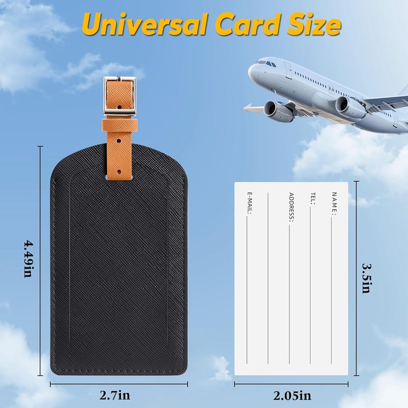 Airkit 3 Pack Luggage Tags for Suitcases, TSA Approved Bag Tags, Baggage Tags with Privacy Protection, Travel Essentials Luggage Accessories, Black & Brown - Image 2